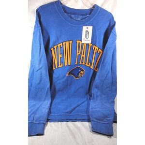 Pressbox Vintage Wash Comfy Cord Sweatshirt - Suny New Paltz U of NY - Blue - XL